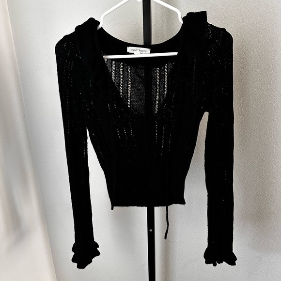 Honey Punch Sweaters - Honey punch size medium crochet long sleeve top